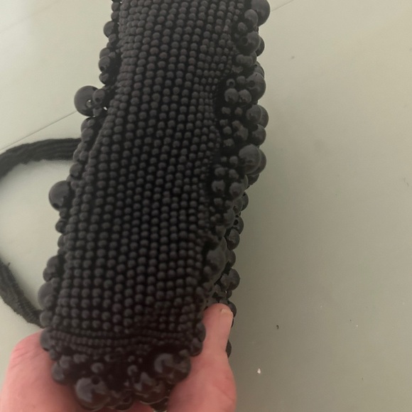 Elegant Black Beaded Women's Handbag - Picture 2 of 5